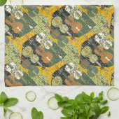 Gebroken cellopatroon theedoek (Gevouwen)