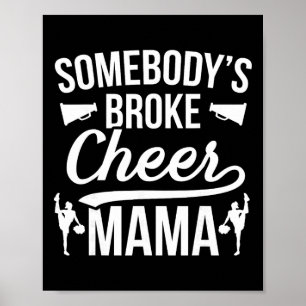 Gebroken Cheer Mama Cheer Moeder Van Een Cheerlead Poster