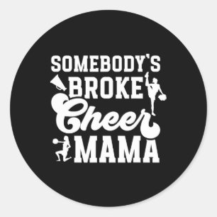 Gebroken Cheer Mama Cheer Moeder Van Een Cheerlead Ronde Sticker