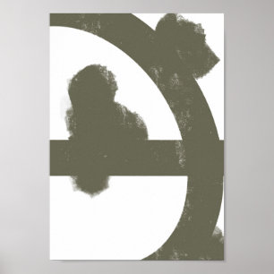 Gebroken Cirkel – Brutalistische Abstracte Kunstpr Poster