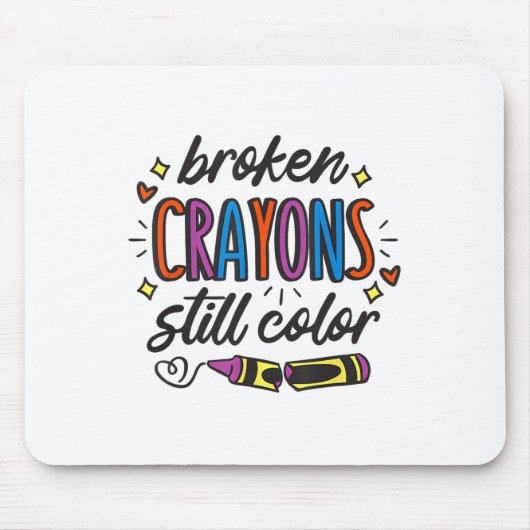 Gebroken Crayons nog steeds: preventie van zelfmoo Muismat (Voorkant)