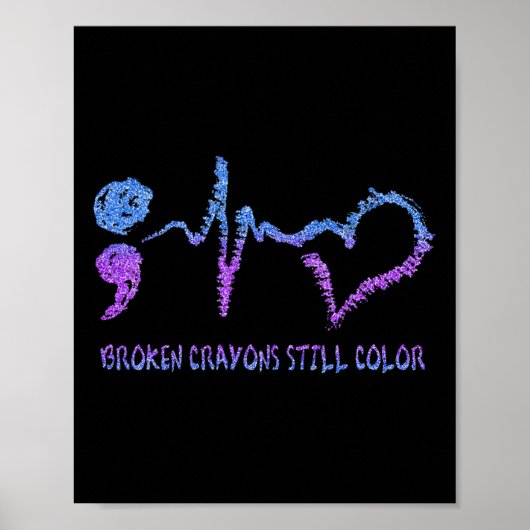 Gebroken Crayons nog steeds: preventie van zelfmoo Poster (Voorkant)