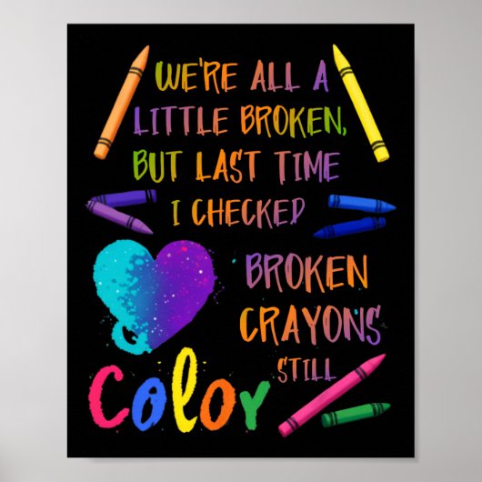 Gebroken Crayons nog steeds: preventie van zelfmoo Poster (Voorkant)