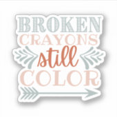 "Gebroken Crayons...." Op maat gesneden Vinyl Stic Sticker (Voorkant)