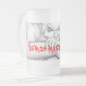 GEBROKEN DEMON BEER GLASS, DEMON SPIERCARS MATGLAS BIERPUL (Voorkant links)