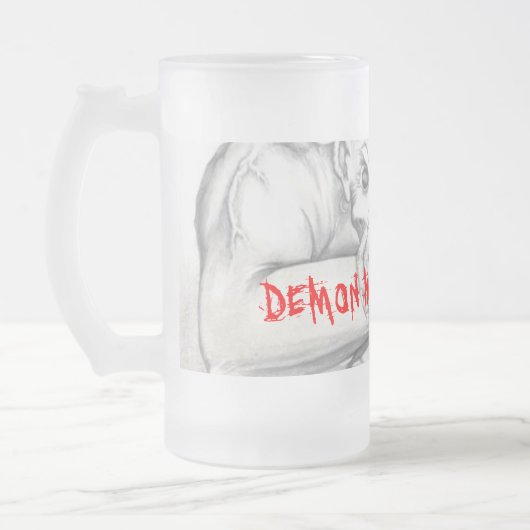GEBROKEN DEMON BEER GLASS, DEMON SPIERCARS MATGLAS BIERPUL (Links)