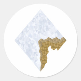 Gebroken diamant ronde sticker