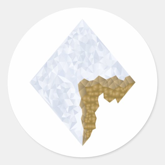 Gebroken diamant ronde sticker (Voorkant)