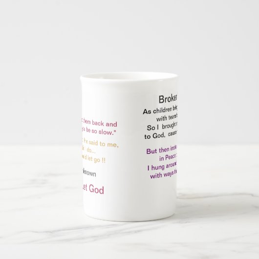 Gebroken dromen...laten we God China Mok geven (Voorkant)