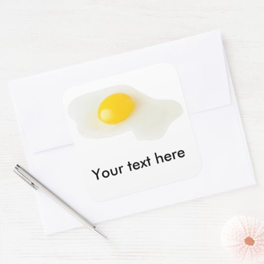 Gebroken ei vierkante sticker (Envelop)