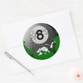Gebroken en gebarsten 8 Ball Ronde Sticker (Envelop)