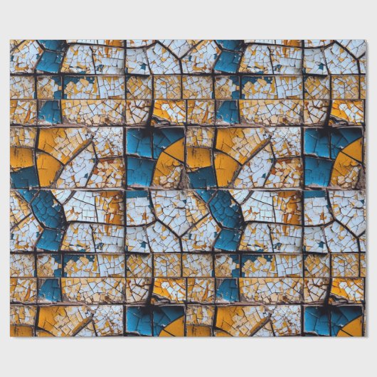 Gebroken en gebarsten Tegel Liminaleconcept Cadeaupapier (Vlak)