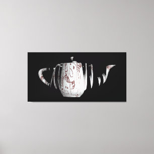 Gebroken en niet-geleed vat zwart canvas afdruk