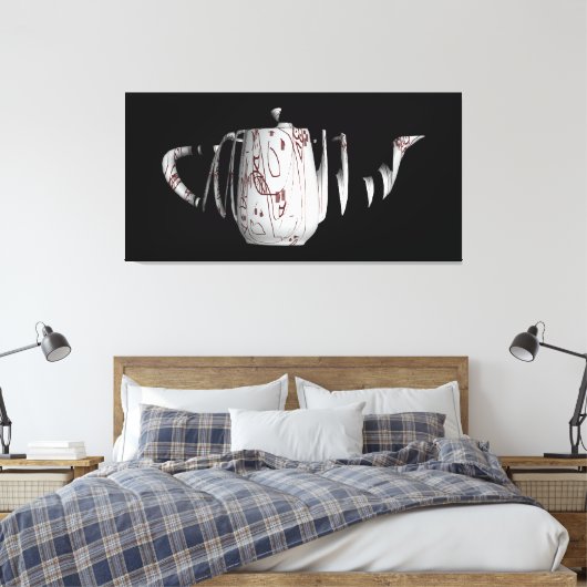 Gebroken en niet-geleed vat zwart canvas afdruk (Insitu (Slaapkamer))