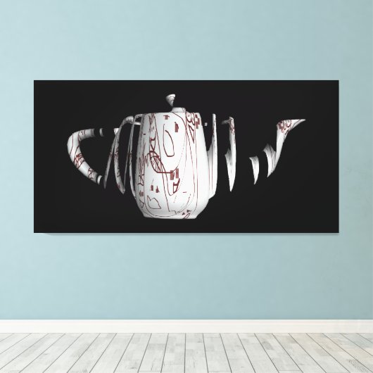 Gebroken en niet-geleed vat zwart canvas afdruk (Insitu (Houten vloer))