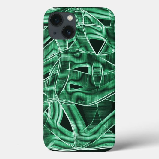 Gebroken en overlappende groene acryltapedrukken Case-Mate iPhone case (Achterkant)