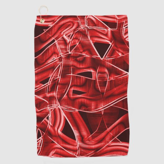 Gebroken en overlappende rode acrylsnijwonden golfhanddoek (Voorkant)