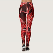 Gebroken en overlappende rode acrylsnijwonden leggings (Achterkant)