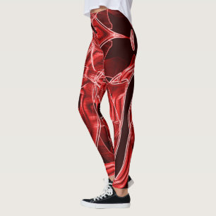 Gebroken en overlappende rode acrylsnijwonden leggings