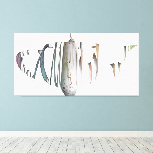 Gebroken en uit elkaar vallend kleurenverloop voor canvas afdruk (Insitu (Houten vloer))