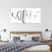 Gebroken en uit elkaar vallend vaasverloopkleuren canvas afdruk (Insitu (Slaapkamer))