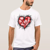 Gebroken en verscheurd hart t-shirt (Voorkant)