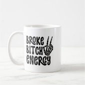 Gebroken Energie Grappige Skelet Hand Meme Koffiemok (Links)