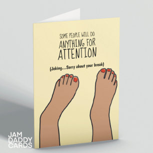 Gebroken enkel/been Grappig Word goed Kaart