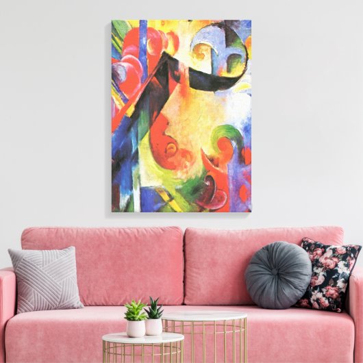 Gebroken formulieren van Franz Marc, Abstracte ku Canvas Afdruk (Insitu (Woonkamer))