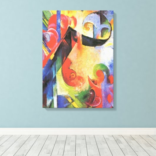 Gebroken formulieren van Franz Marc, Abstracte ku Canvas Afdruk (Insitu (Houten vloer))