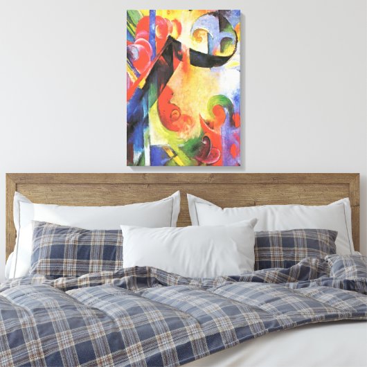 Gebroken formulieren van Franz Marc, Abstracte ku Canvas Afdruk (Insitu (Slaapkamer))