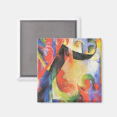 Gebroken formulieren van Franz Marc, Abstracte ku Magneet (Voorkant / Achterkant)