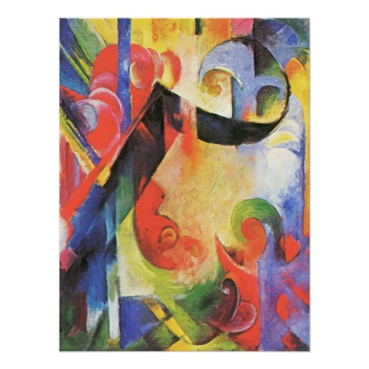 Gebroken formulieren van Franz Marc,  Abstracte ku Perfect Poster (Voorkant)