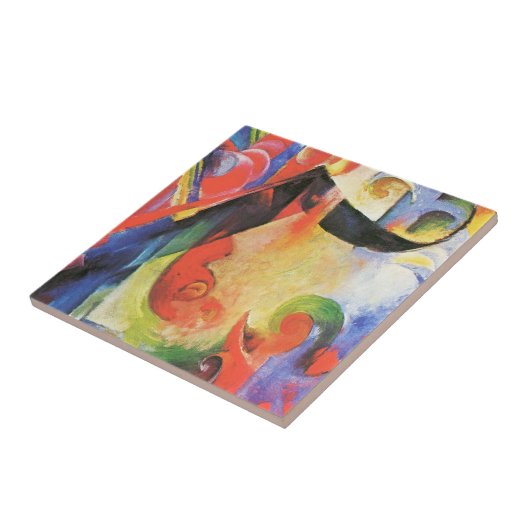 Gebroken formulieren van Franz Marc,  Abstracte ku Tegeltje (Zijkant)