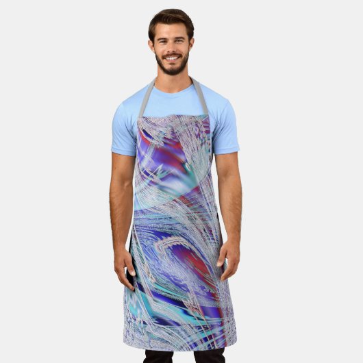 Gebroken gekruiste vogelveren schort (Gedragen)