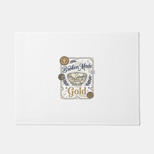 Gebroken Gemaakt Goud Jezus Kintsugi Gebroken Aard Deurmat (Voorkant)
