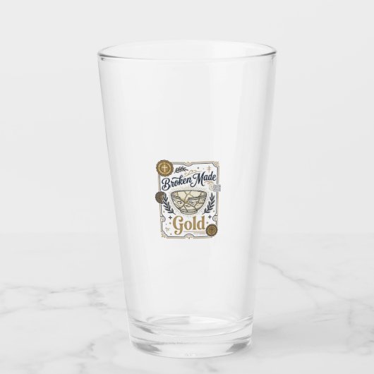 Gebroken Gemaakt Goud Jezus Kintsugi Gebroken Aard Glas (Voorkant)