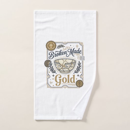 Gebroken Gemaakt Goud Jezus Kintsugi Gebroken Aard Handdoek (Handdoek)