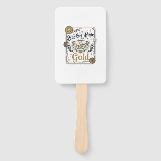 Gebroken Gemaakt Goud Jezus Kintsugi Gebroken Aard Handwaaier (Voorkant)