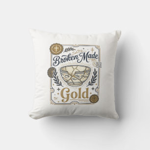 Gebroken Gemaakt Goud Jezus Kintsugi Gebroken Aard Kussen