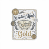 Gebroken Gemaakt Goud Jezus Kintsugi Gebroken Aard Sticker (Voorkant)