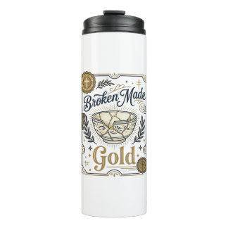 Gebroken Gemaakt Goud Jezus Kintsugi Gebroken Aard Thermosbeker