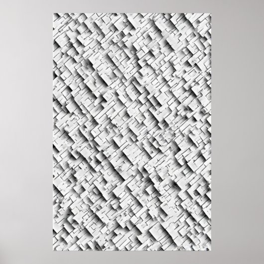 Gebroken geometrie: een sculpturale Abstract Poster (Voorkant)