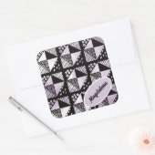 Gebroken gerechten Patchwork Quilt patroon Vierkante Sticker (Envelop)