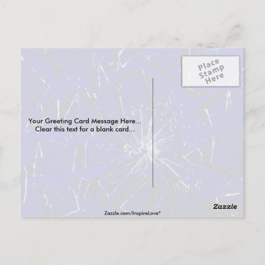 Gebroken glas briefkaart (Achterkant)