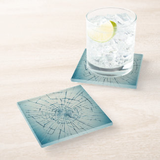 gebroken glas, gebarsten glazen onderzetter