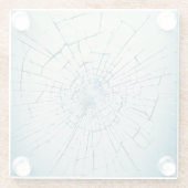 gebroken glas, gebarsten glazen onderzetter (Achterkant)