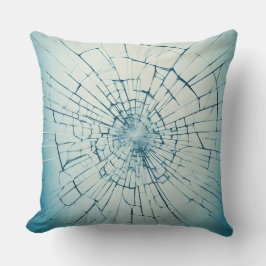 gebroken glas, gebarsten kussen