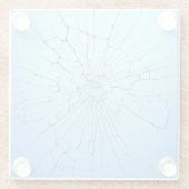 gebroken glas, glazen onderzetter (Achterkant)