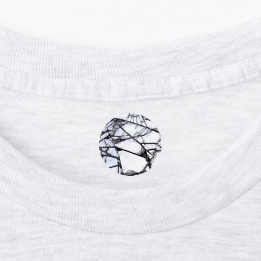 Gebroken glas labels (Aangebracht)